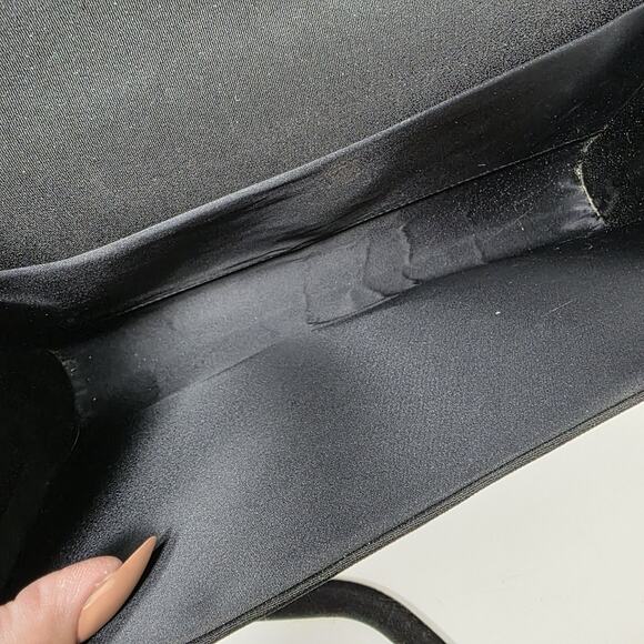 Vintage 70s Gucci Blondie GG Canvas Purse Clutch Brass Chain Made in Italy Black - Picture 12 of 14